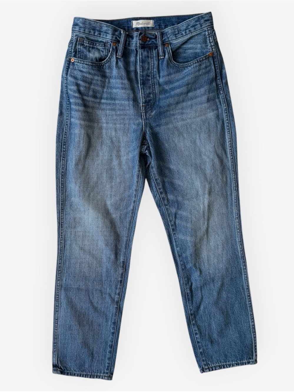 Madewell High Rise Stovepipe Jeans Straight Leg Denim Medium Wash Classic 27